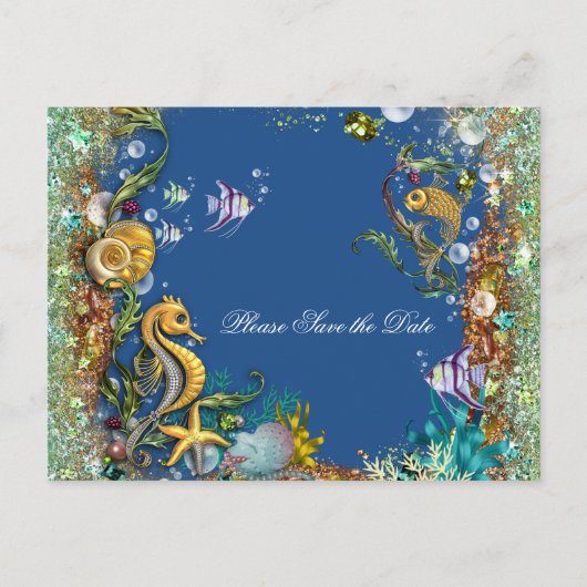 海の下で日付を保存 案内ポストカード (正面)