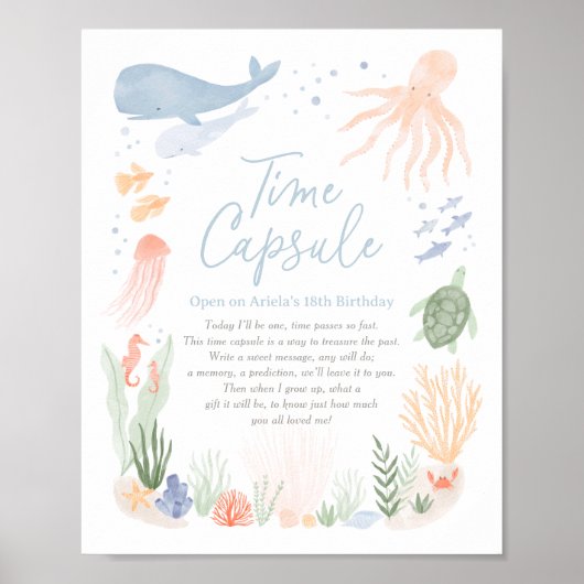 海の下で最初の誕生日タイムカプセルのサイン ポスター (正面)