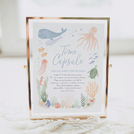 海の下で最初の誕生日タイムカプセルのサイン ポスター