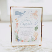 海の下で最初の誕生日タイムカプセルのサイン ポスター