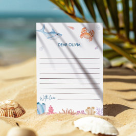 海の下で最初の誕生日タイムカプセルノテカード 招待状