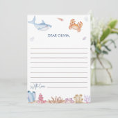 海の下で最初の誕生日タイムカプセルノテカード 招待状 (スタンド正面)