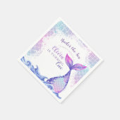 海の下で最初の誕生日パーティーかわいいピンクの青 スタンダードカクテルナプキン (角)