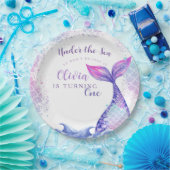 海の下で最初の誕生日パーティーかわいいピンクの青 ペーパープレート (パーティー)