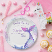 海の下で最初の誕生日パーティーかわいいピンクの青 ペーパープレート (パーティー)