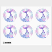 海の下で最初の誕生日パーティーかわいいピンクの青 ラウンドシール (シート)