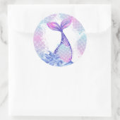 海の下で最初の誕生日パーティーかわいいピンクの青 ラウンドシール (バッグ)