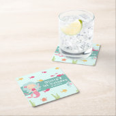 海の下で最初の誕生日人魚 スクエアペーパーコースター (インサイチュ)