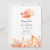 海の下で水彩生活コーラルハッピーアワー 招待状 (正面)