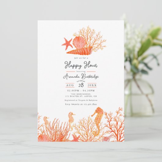 海の下で水彩生活コーラルハッピーアワー 招待状 (スタンド正面)
