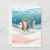 海の下で水色の赤ちゃんシャワー 招待状 (裏面)