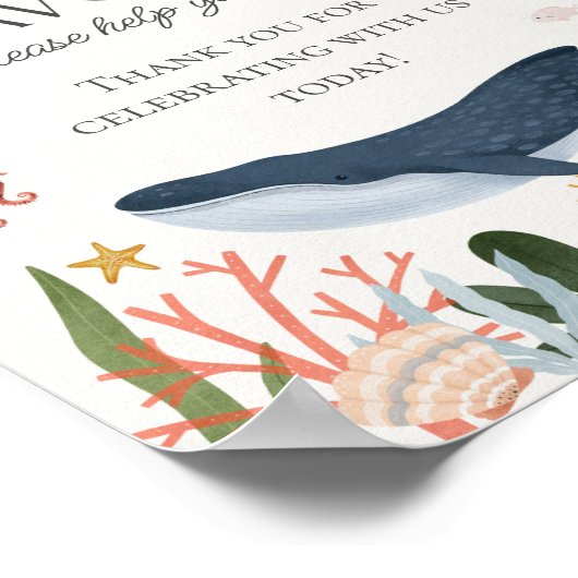 海の下で海の航海の好意のサイン ポスター (角)