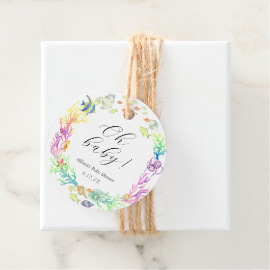 海の下で海の赤ちゃんシャワー フェイバータグ (インサイチュ)