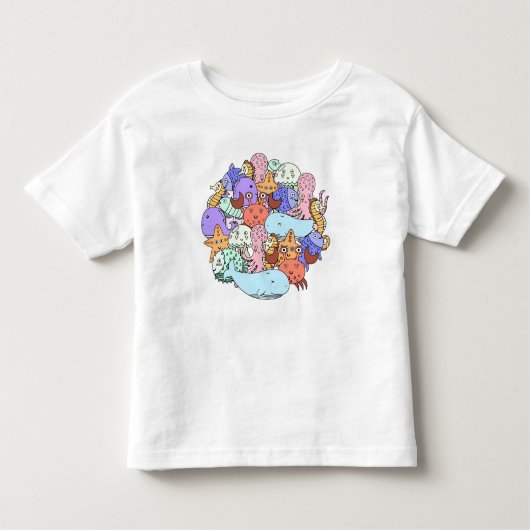 海の下で海の輪の生活！かわいい トドラーTシャツ (正面)