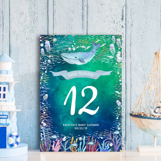海の下で海をテーマにしたパーティー テーブルナンバー