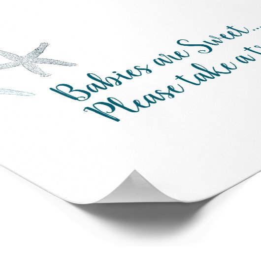 海の下で海をテーマにした赤ちゃんシャワーの治療看板 ポスター (角)