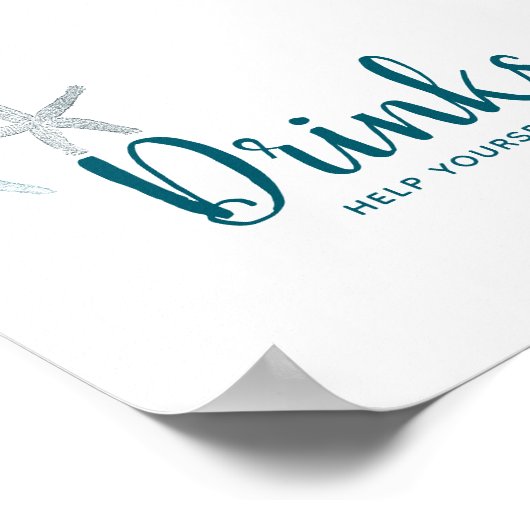 海の下で海をテーマにした赤ちゃんシャワー飲料の看板 ポスター (角)