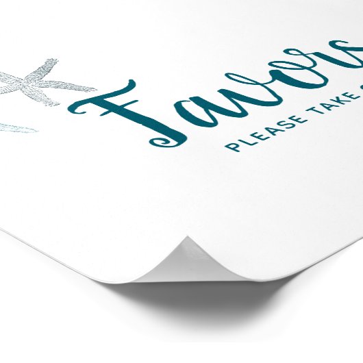 海の下で海をテーマに赤ちゃんシャワー好意サイン ポスター (角)