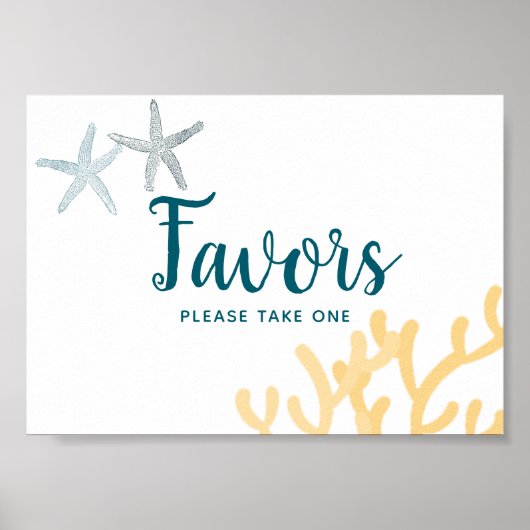 海の下で海をテーマに赤ちゃんシャワー好意サイン ポスター (正面)