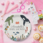 海の下で海ベビーシャワーデコール ペーパープレート (パーティー)