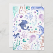 海の下で海レトロベビーシャワー 招待状 (裏面)