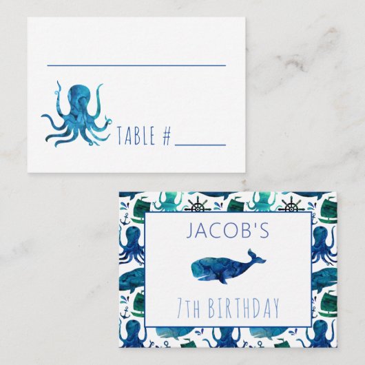 海の下で海兵隊員は海洋の誕生会をからかいます プレイスカード (正面/裏面)