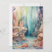 海の下で海動物の最初の誕生日 招待状 (裏面)