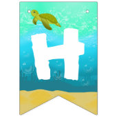 海の下で海動物の水の泡 バンティングフラッグ (第2の旗)