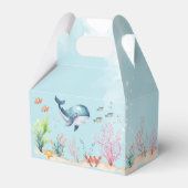 海の下で海動物カラフルの赤ちゃんシャワー フェイバーボックス (裏面サイド)