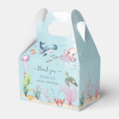 海の下で海動物カラフルの赤ちゃんシャワー フェイバーボックス (正面サイド)