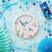 海の下で海動物カラフルの赤ちゃんシャワー ペーパープレート (パーティー)