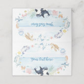 海の下で海動物子供の誕生日食品 プレイスカード (外部開封)
