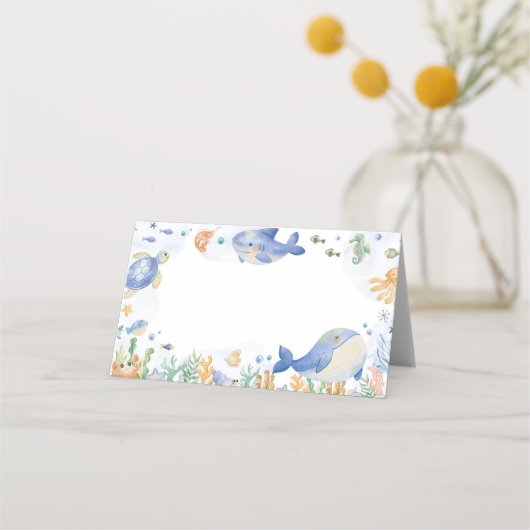 海の下で海動物少年の座席表 プレイスカード (裏面)