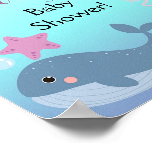 海の下で海女の子の赤ちゃんシャワーへようこそ ポスター (角)