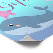 海の下で海女の子の赤ちゃんシャワーカードギフト ポスター (角)