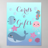 海の下で海女の子の赤ちゃんシャワーカードギフト ポスター (正面)