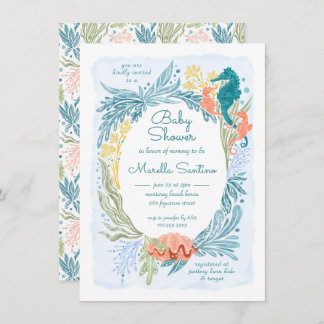 海の下で海波の双生双生女の子 招待状