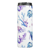 海の下で生き物のシームレスなパターン タンブラー (裏面)