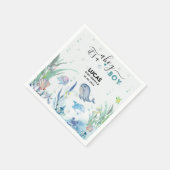 海の下で男の子がシャワーを浴びる スタンダードカクテルナプキン (角)