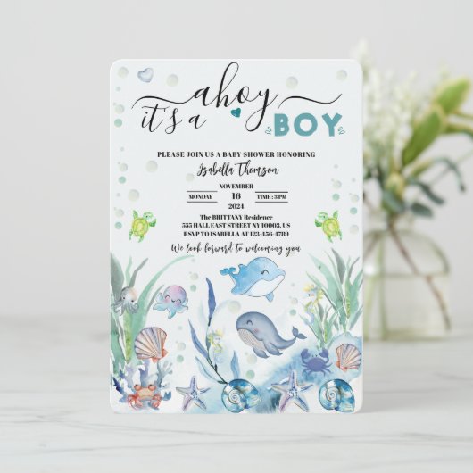 海の下で男の子がシャワーを浴びる 招待状 (スタンド正面)