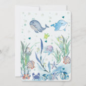 海の下で男の子がシャワーを浴びる 招待状 (裏面)