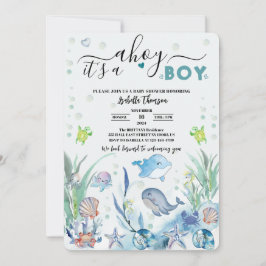 海の下で男の子がシャワーを浴びる 招待状