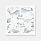 海の下で男の子のシャワー印刷 スタンダードカクテルナプキン (正面)