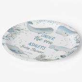 海の下で男の子のシャワー印刷 ペーパープレート (アングル)