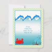 海の下で男の赤ちゃんのシャワー発表 招待状 (裏面)