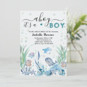 海の下で男の赤ちゃんシャワー招待状 招待状 (スタンド正面)