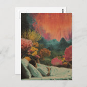 海の下で眠るカップル超現実的な混合メディア ポストカード (正面/裏面)