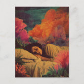海の下で眠る女性サーレアル混合メディア ポストカード (正面)