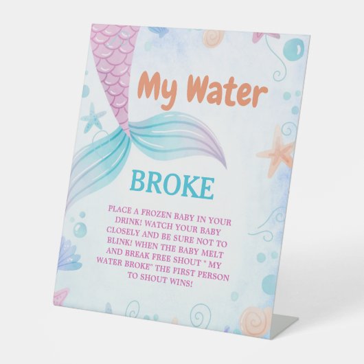 海の下で私の水は赤ちゃんシャワーのゲームサインを破った 台座サイン (正面)