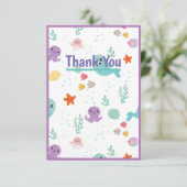 海の下で紫の赤ちゃんシャワーフィッシュ サンキューカード (スタンド正面)